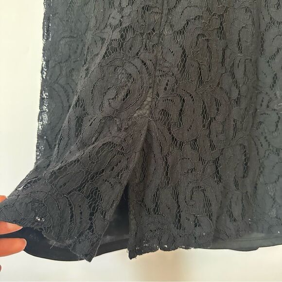 MARINA Black Lace Mini Dress - Picture 12 of 15